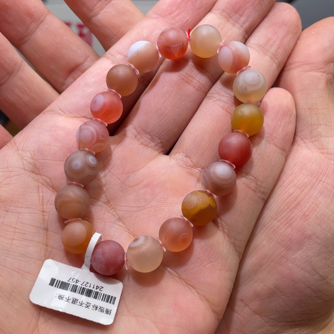 南红玛瑙单圈未镶嵌10mm➕小庄天眼