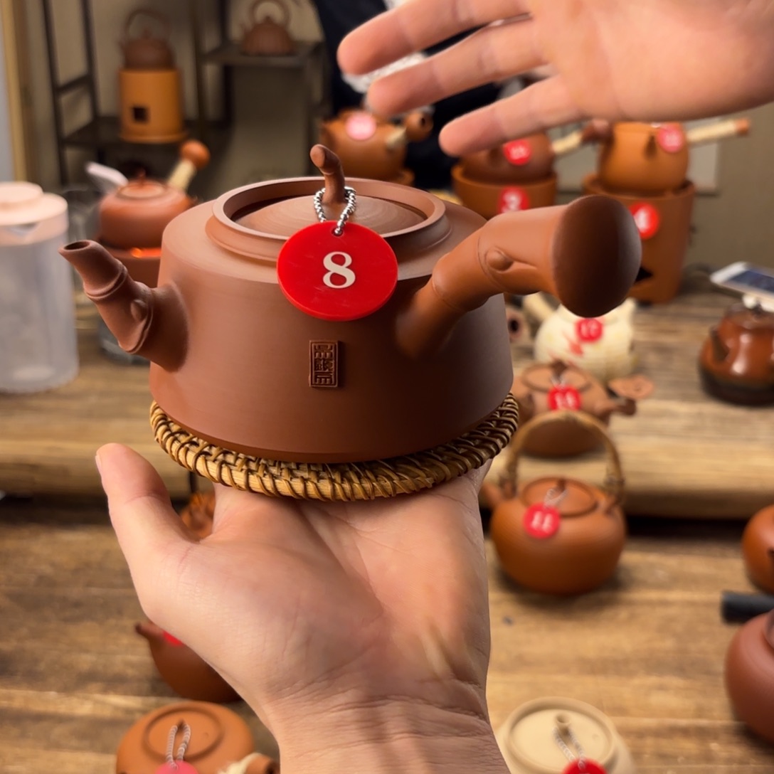 煮水煮茶甘甜 潮州砂铫壶 搭藤垫