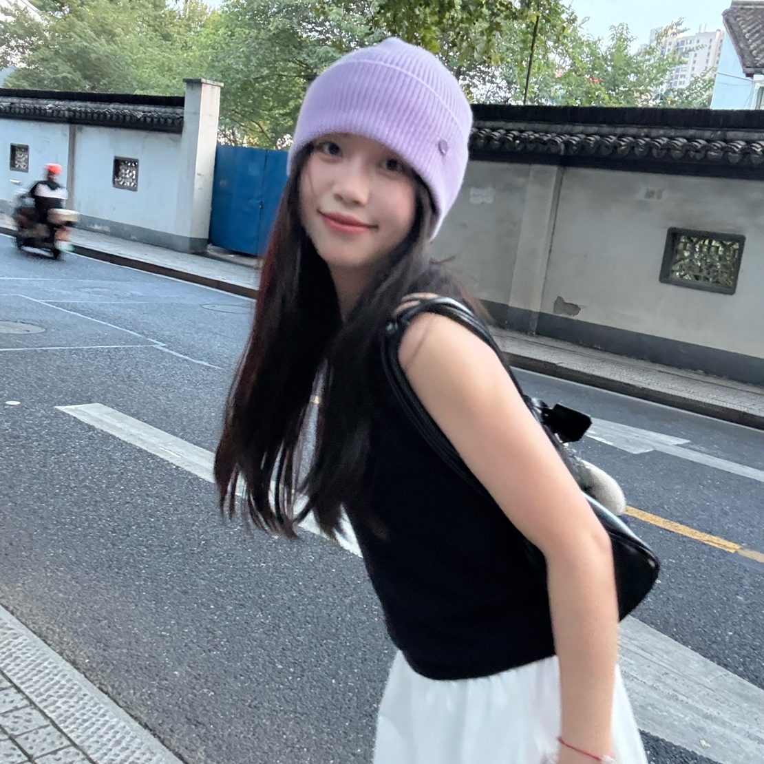 纯色100%羊毛翻边针织帽子女大头围百搭保暖毛线帽
