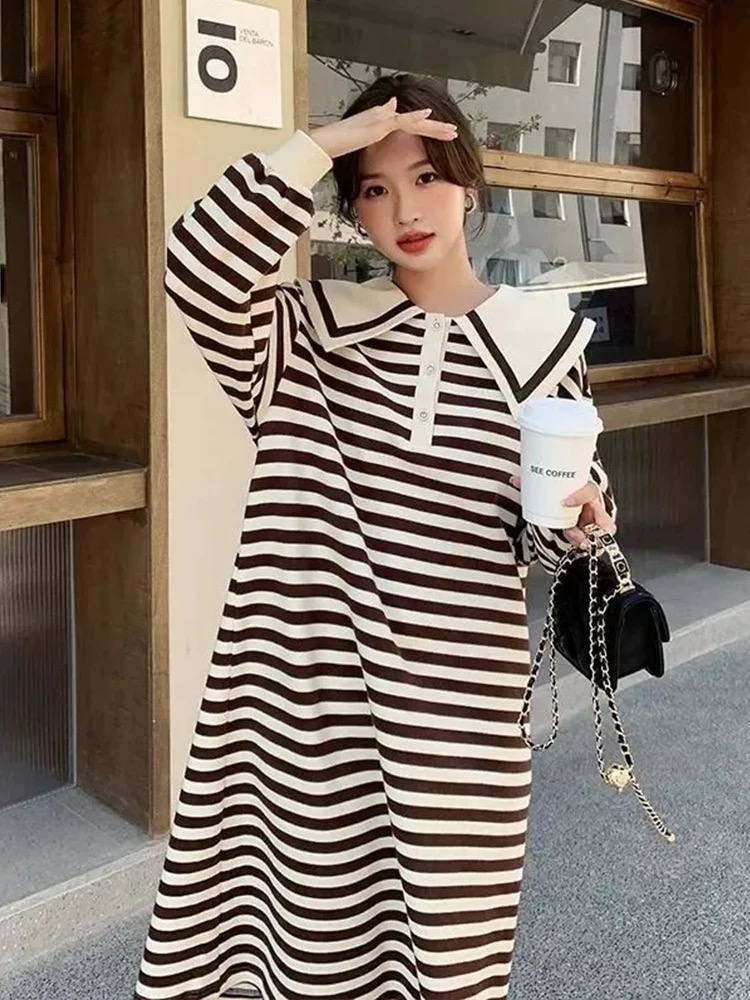 601-700[衣架编码]时尚百搭气质休闲性价比高2025长袖针织连衣裙