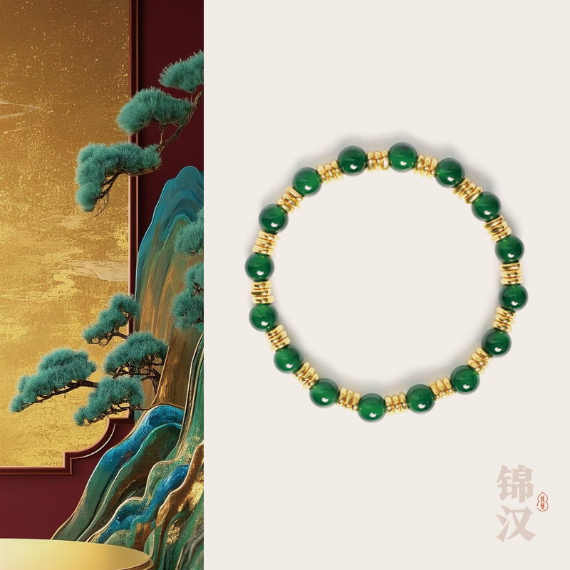 「圆圆满满」锦汉美学珠宝 翡翠/足金999 手链 26062