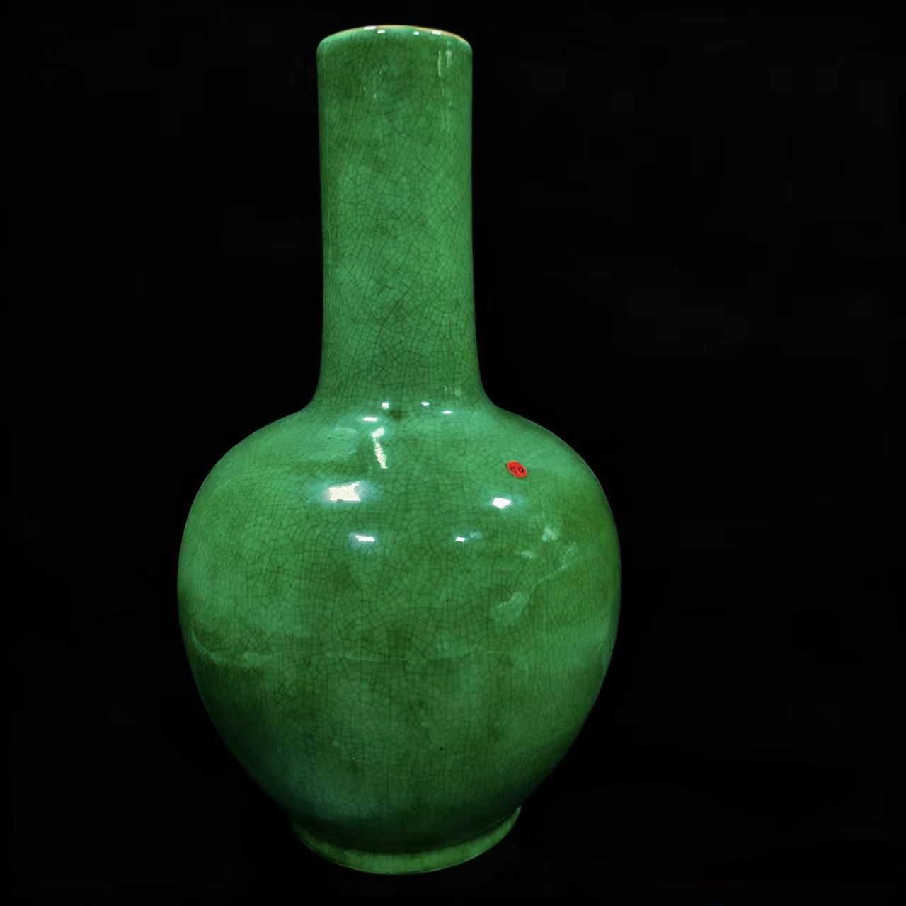 DS249 清乾隆绿哥天球瓶 直径19cm 高41cm