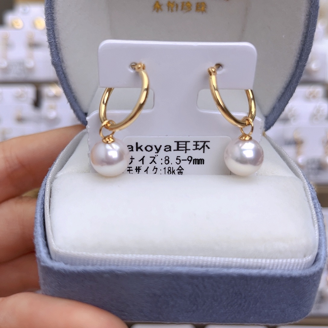 小***颖耳饰海水珍珠18K金镶嵌