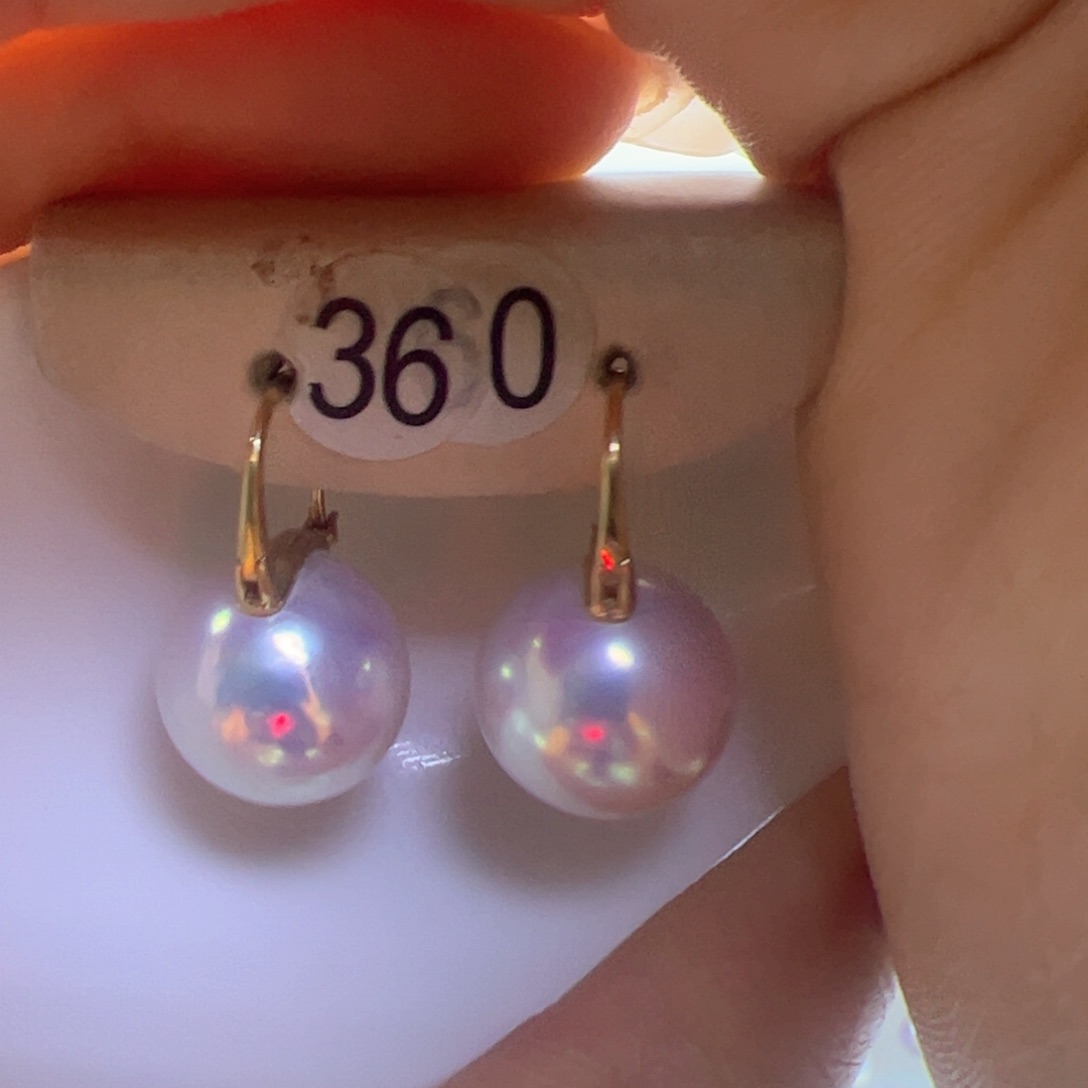 淡水珍珠耳饰18K金镶嵌