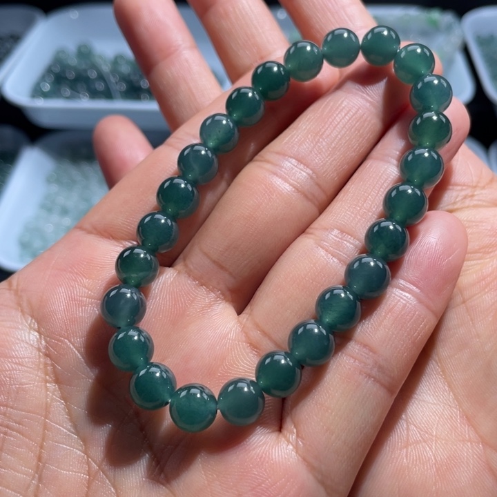 翡翠未镶嵌手链多样性发货自选散珠卡7.8