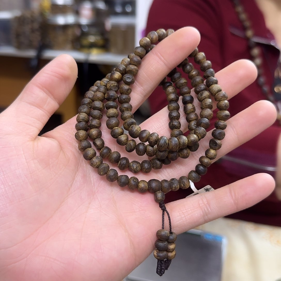 沉香木手串白棋虫漏算盘珠单圈 0.6-17 克多样性发一