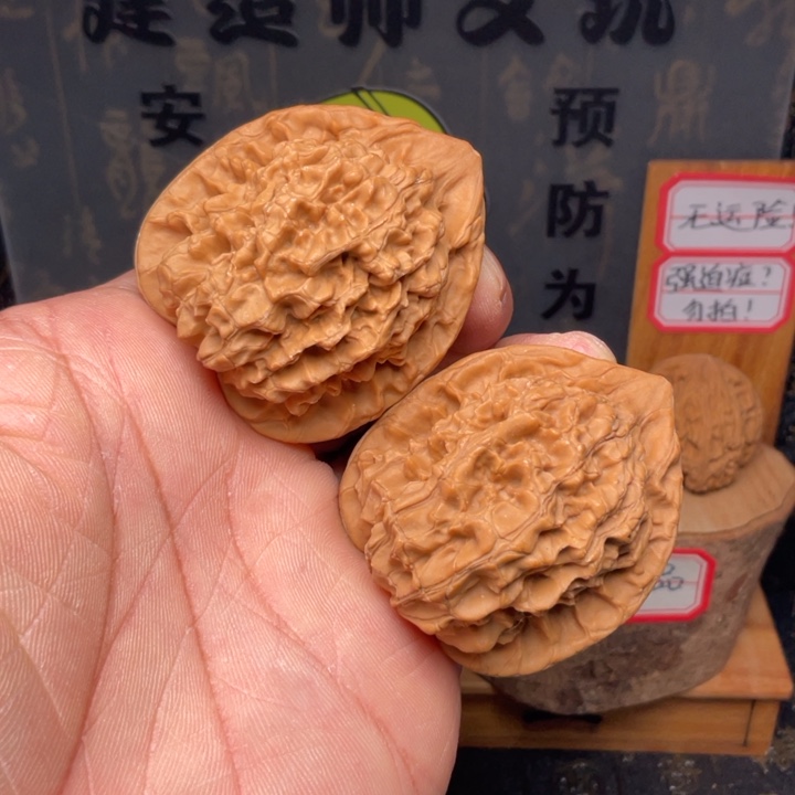 吊坠文玩核桃麒麟纹官帽43全品原桩无药