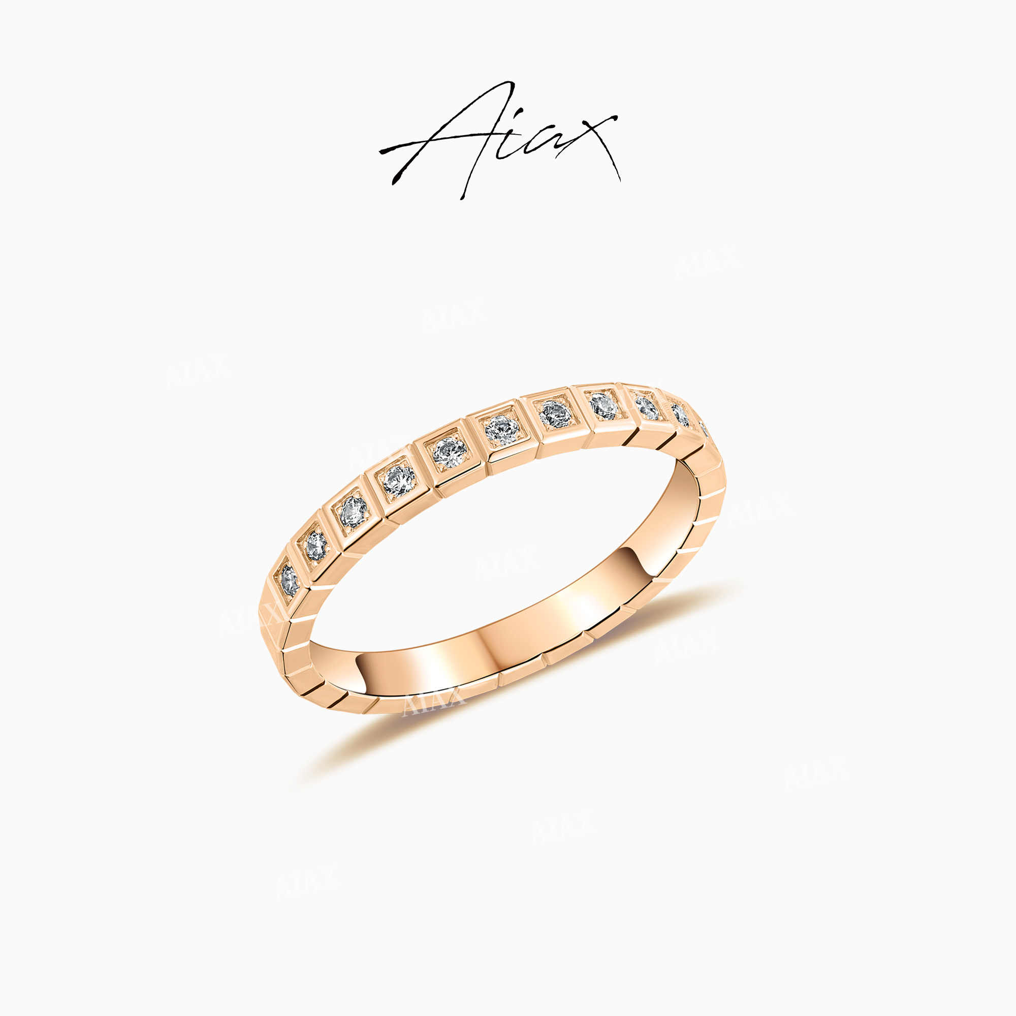 AIAX 925银 镀K金 【2025春节】时尚百搭精致小方块戒指TSS7447