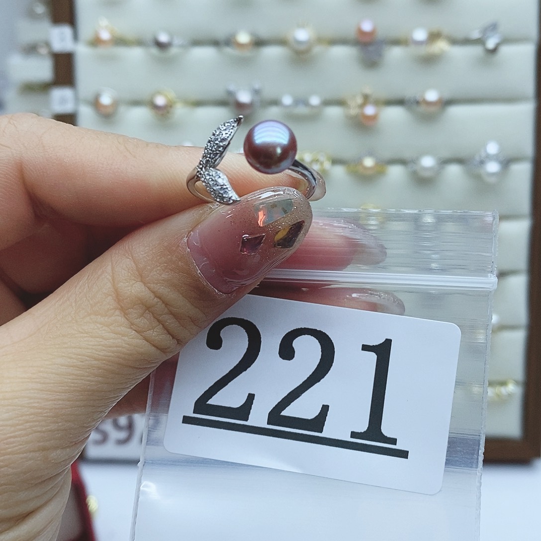 淡水珍珠戒指银S925镶嵌221