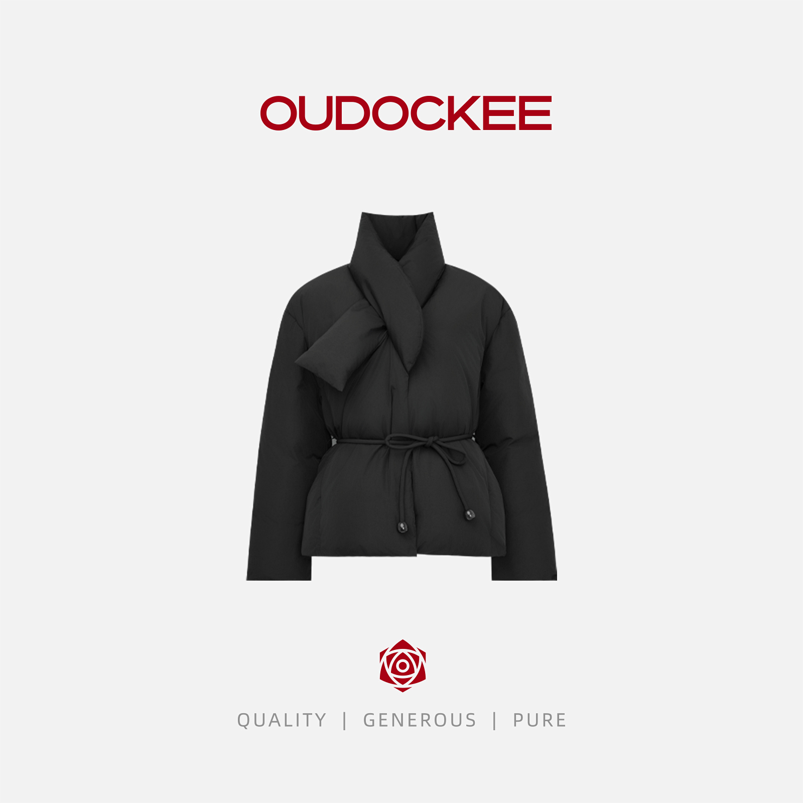 OUDOCKEE 鸥鸥【少奶奶】围脖短款收腰羽绒设计感外套 RADE675T