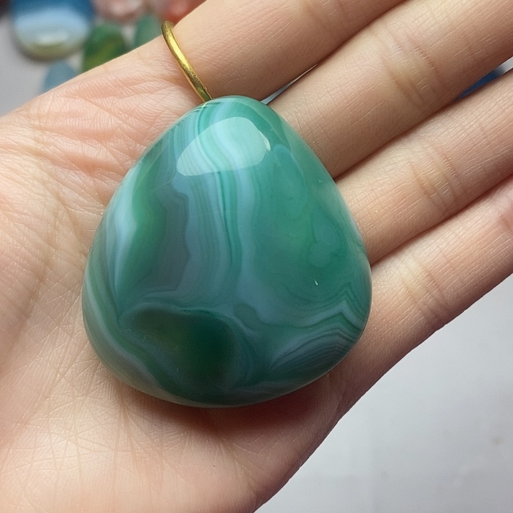 不***首玛瑙/玉髓未镶嵌吊坠(不含链)