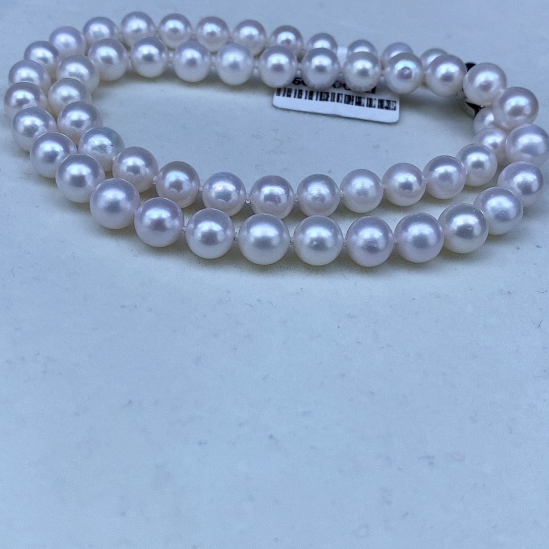 淡水珍珠颈饰银S925镶嵌➕7.8高品冷白
