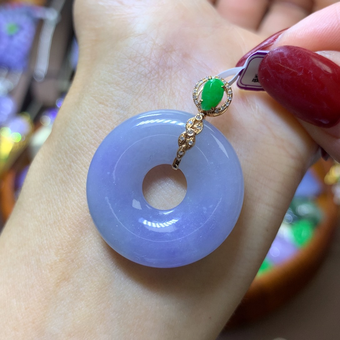 【闪购商品】翡翠颈饰18K金镶嵌翡翠