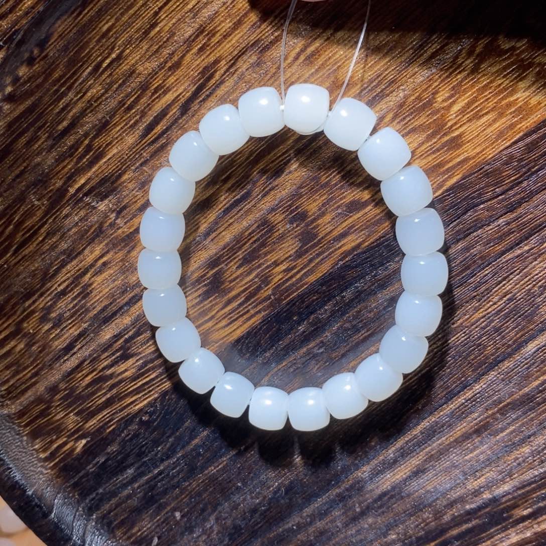 和田玉手串未镶嵌七*嘉卡10直切