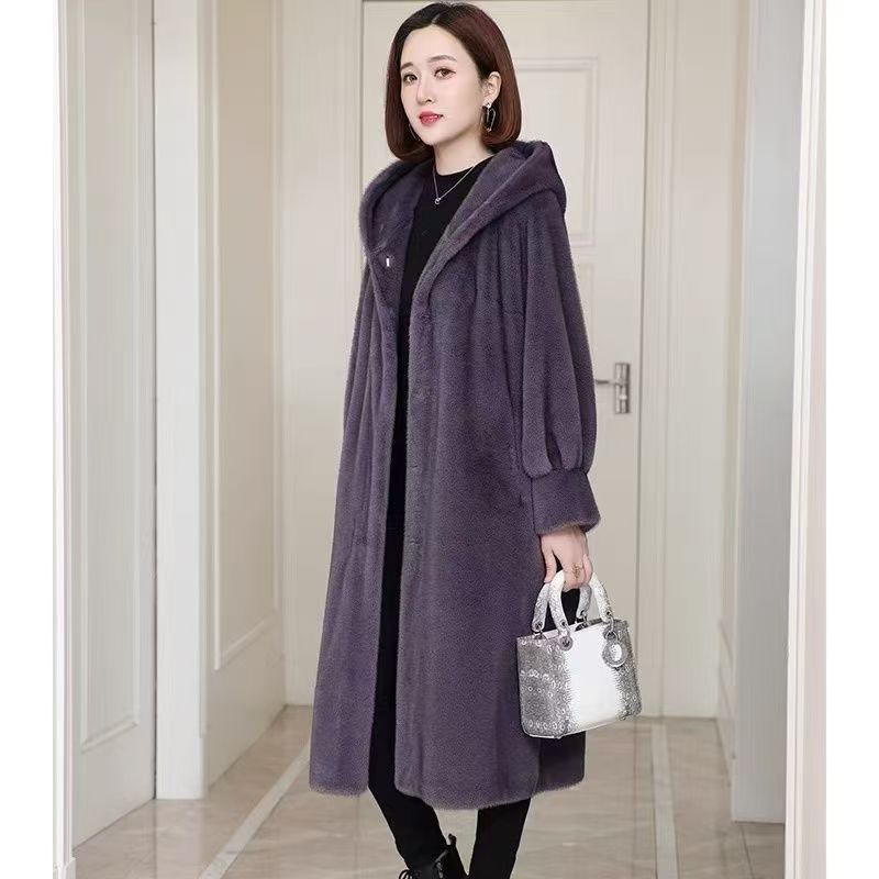  100公分长时尚款高端连帽冬季加厚款女外套947款