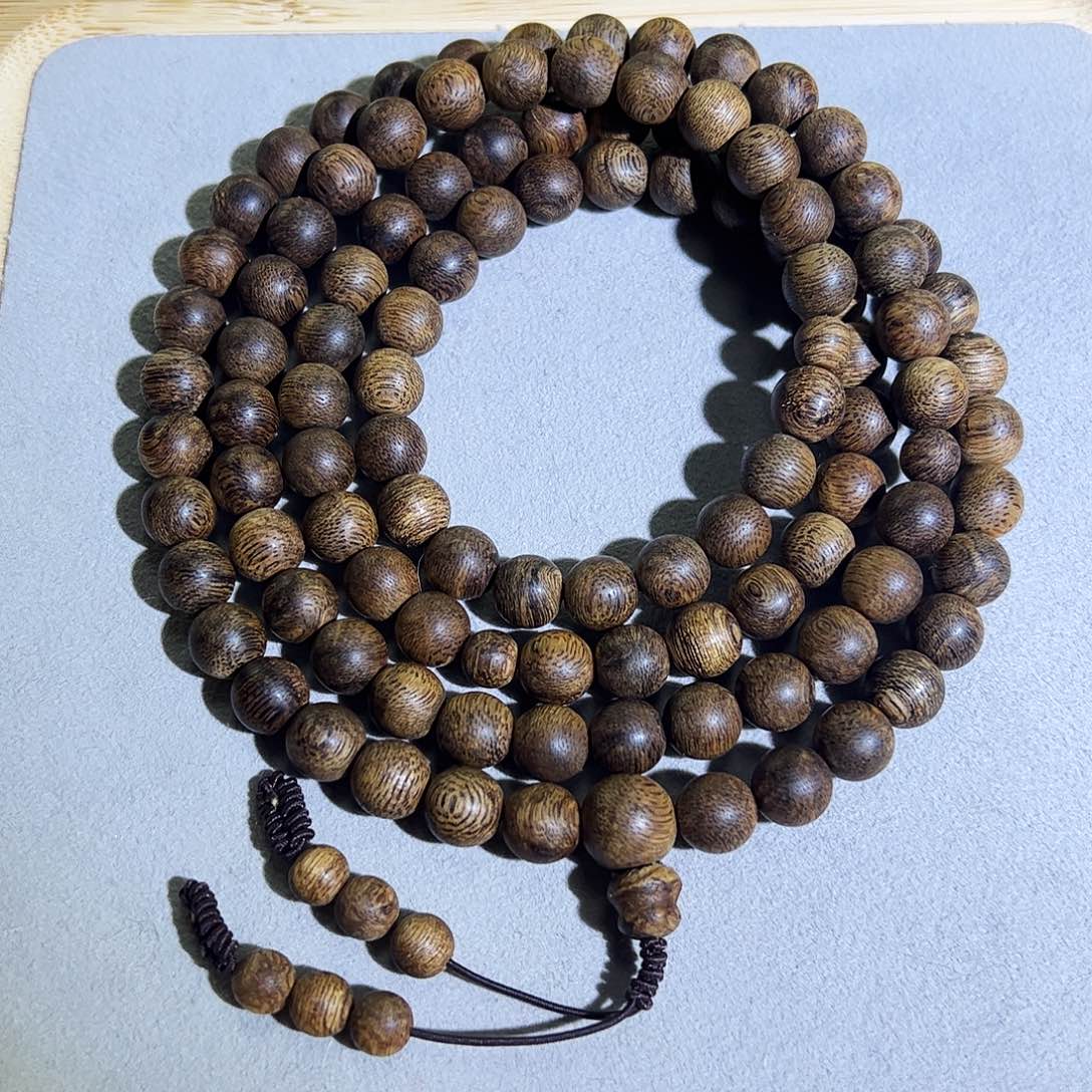 沉香手串天然金三角红油老料0.8多圈 30g+花蜜甜凉