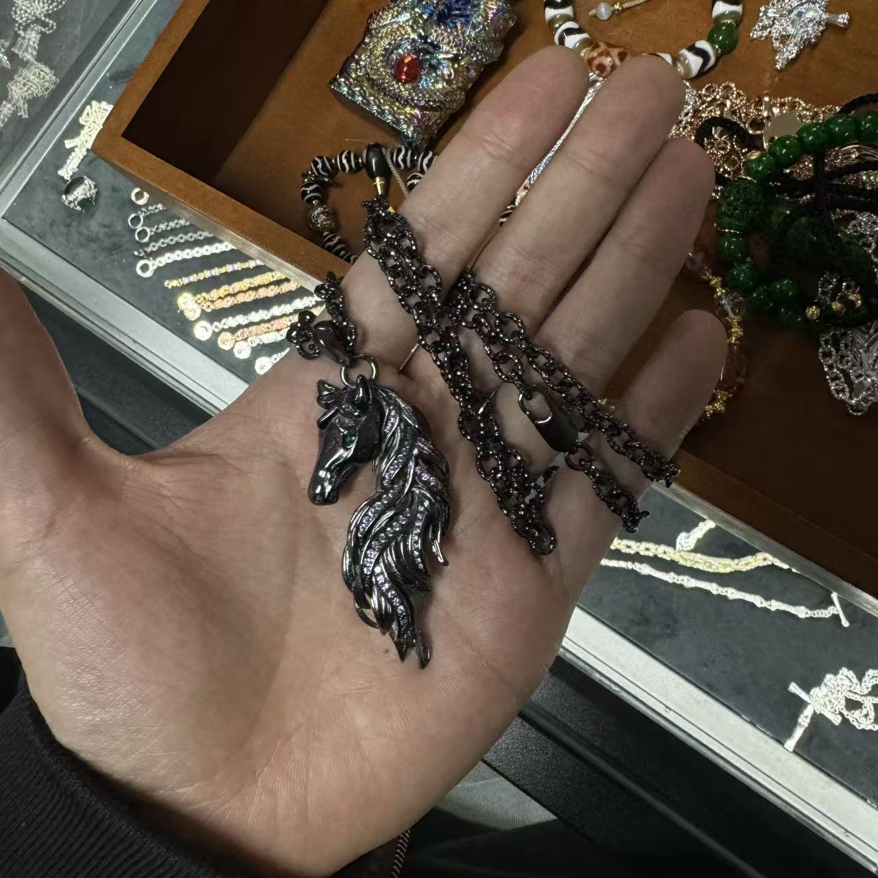 合金项链 【涅槃 恶魔烈马 项链】马项链嘻哈潮人街头百