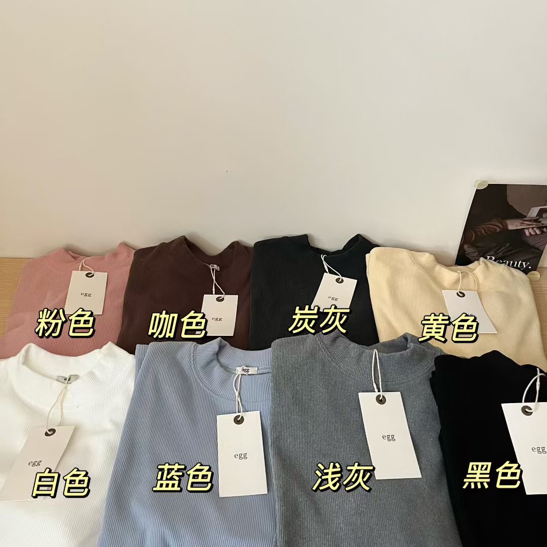 韩国 egg半高领毛绒打底衫 MQ-8436