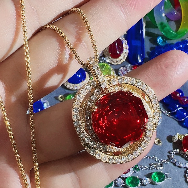 钨金红色蓝色满钻镶嵌