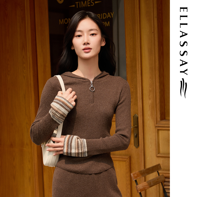 ELLASSAY歌力思2025秋季新款简约廓形针织衫女EWB363M02200