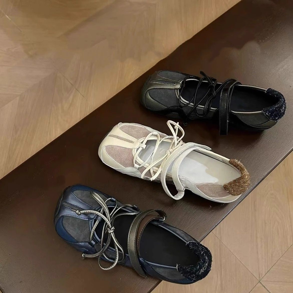 休闲夏天上班穿的凉鞋时装凉鞋魔术贴秋季夏季乐福鞋