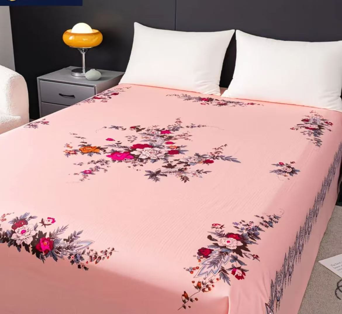 上海传统老式床单加厚斜纹布料床单--桔色