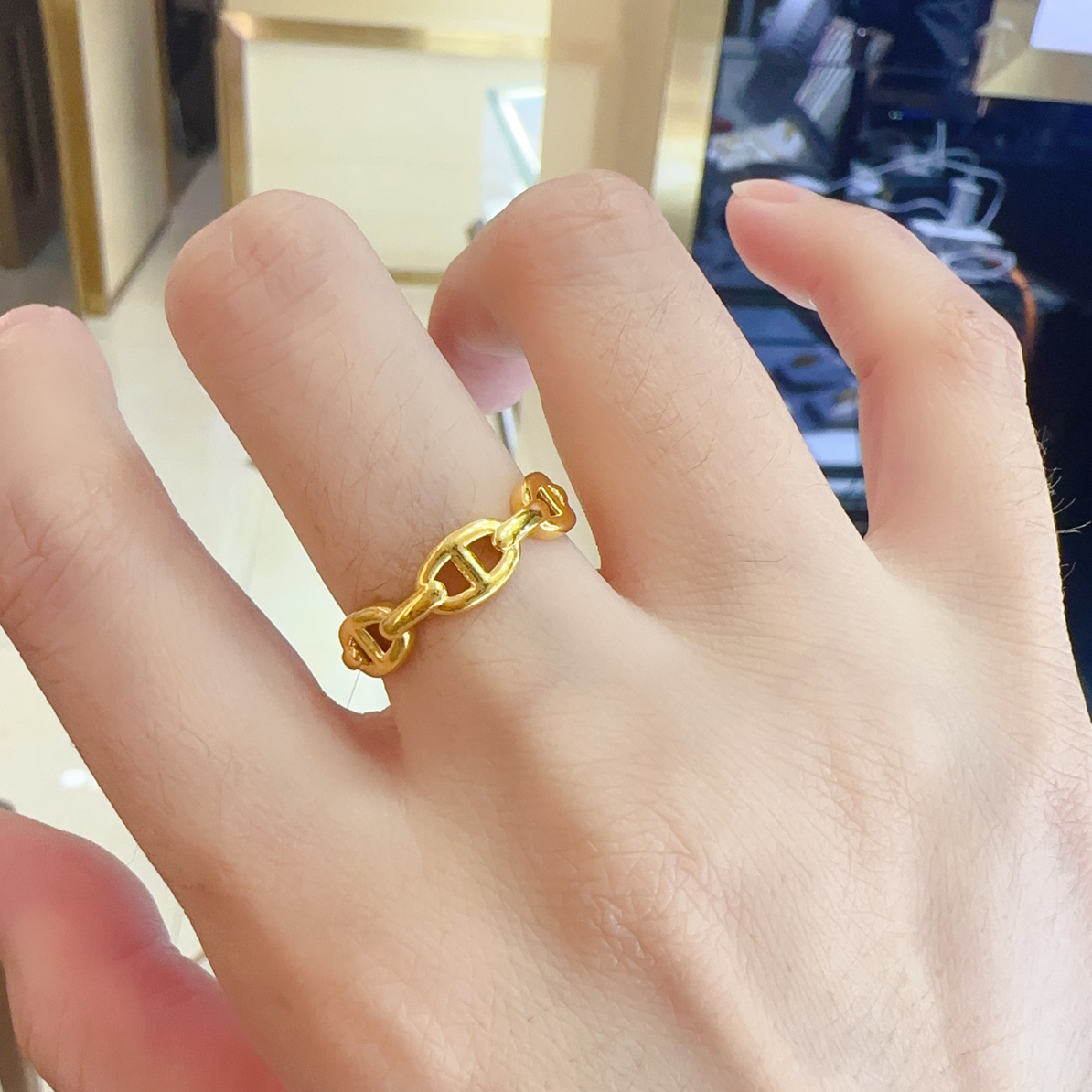 足金999猪鼻子戒指