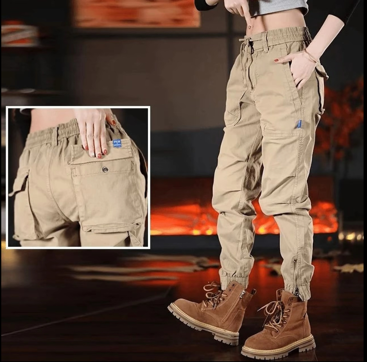 美式复古工装裤弹力秋冬季加绒加厚户外战术2025新款宽松男休闲裤