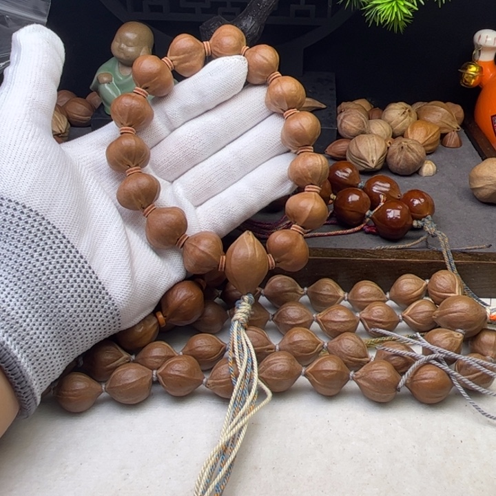 干***了橄榄核手串/手链1.8*1.7原皮三花蒜头铁核