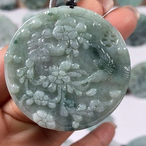 翡翠颈饰未镶嵌鸟语花香喜上眉梢福利