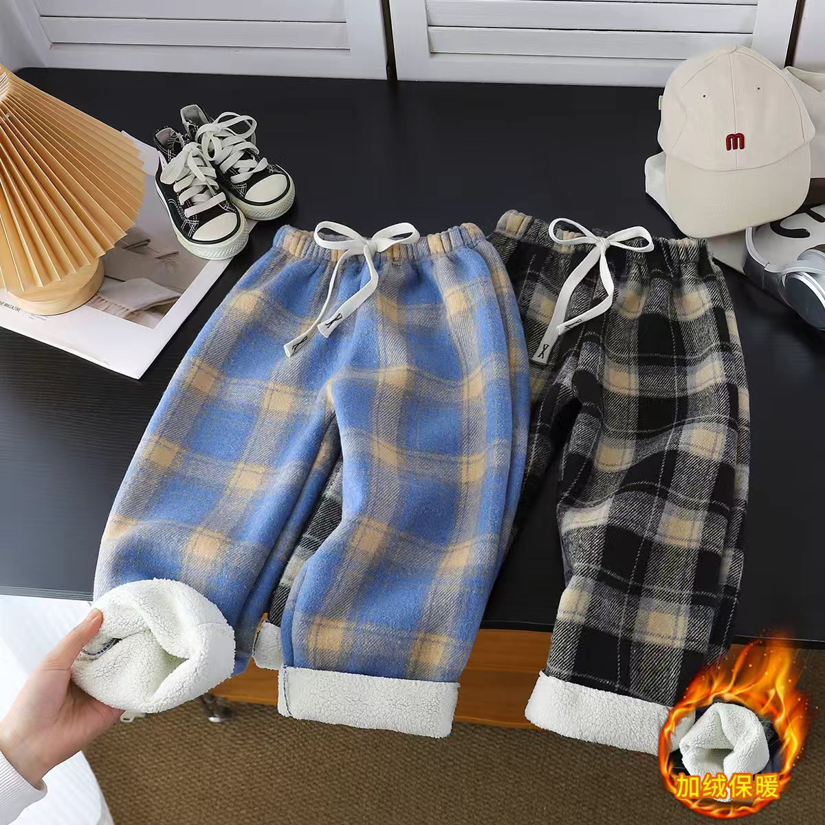 女卡通风休闲风风格休闲裤冬款长裤冬季棉裤