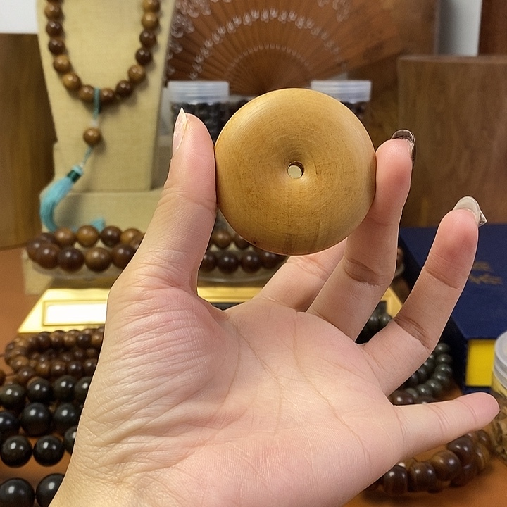 老山檀香平安扣挂件