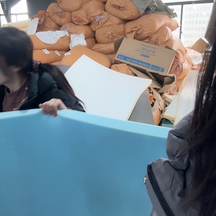 浅蓝色渐变记忆棉床垫微瑕110.190 