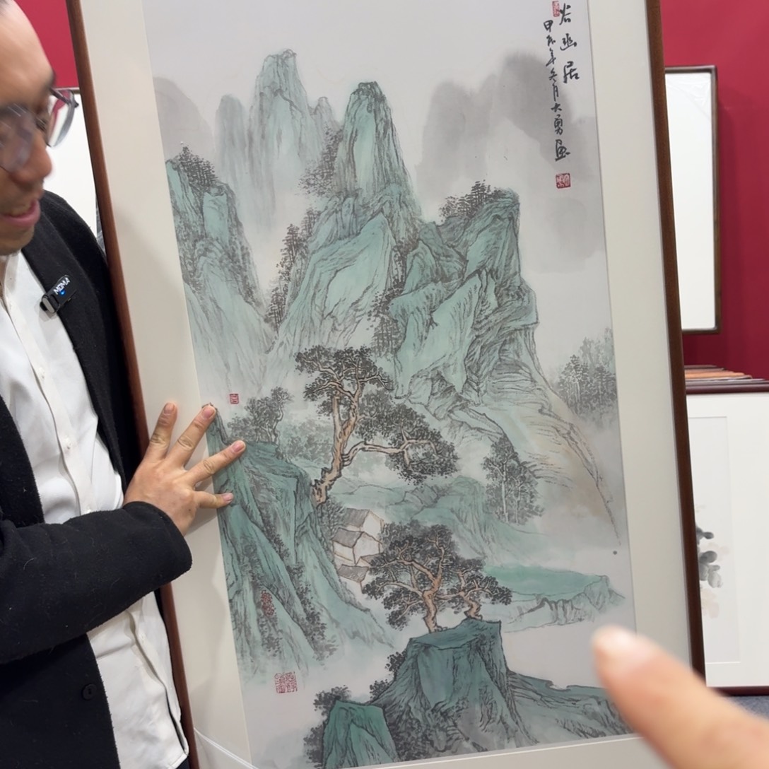 国画手绘作品带框120成60