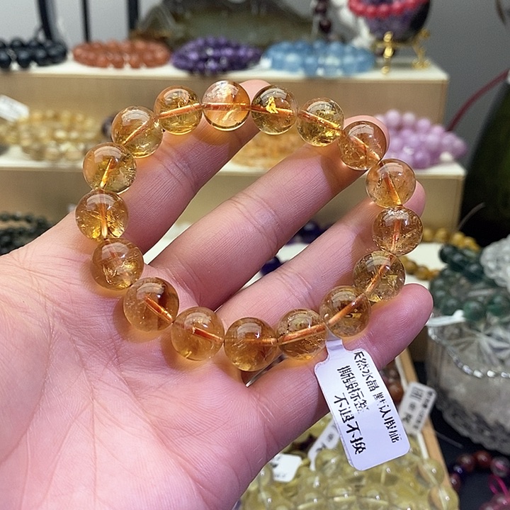 水晶手链未镶嵌黄水晶12+