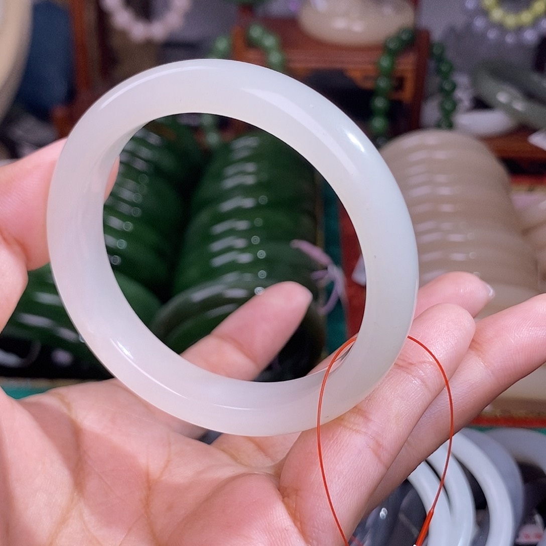 和田玉白玉福利手镯51.5圈未镶嵌