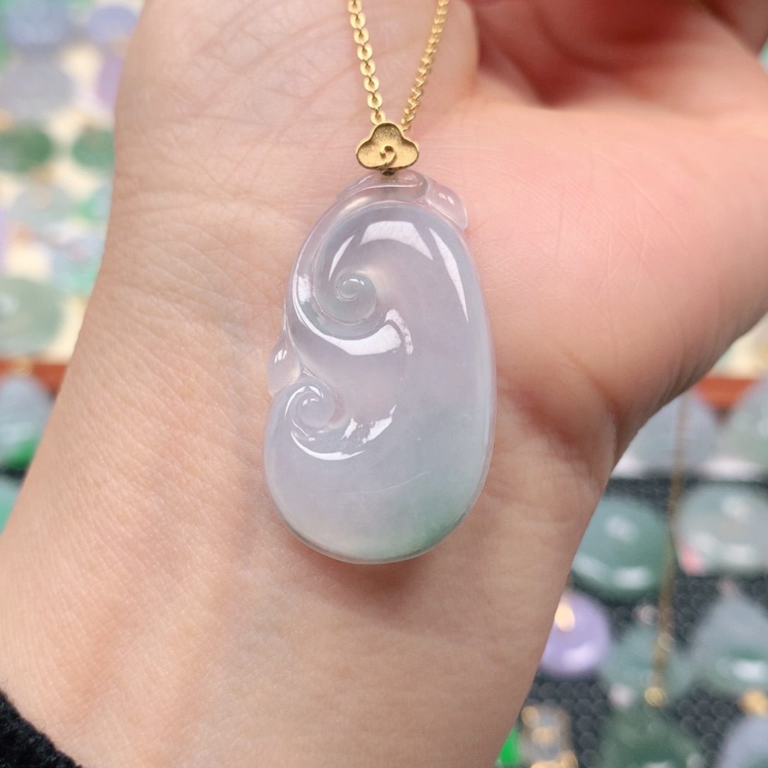 【闪购商品】翡翠吊坠(不含链)18K金镶嵌