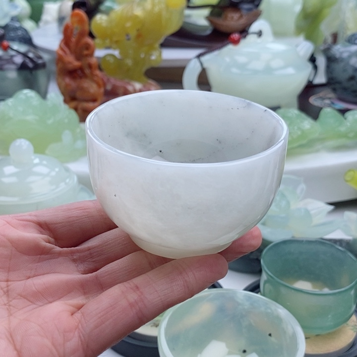 岫玉四大名玉茶杯80毫升未镶嵌