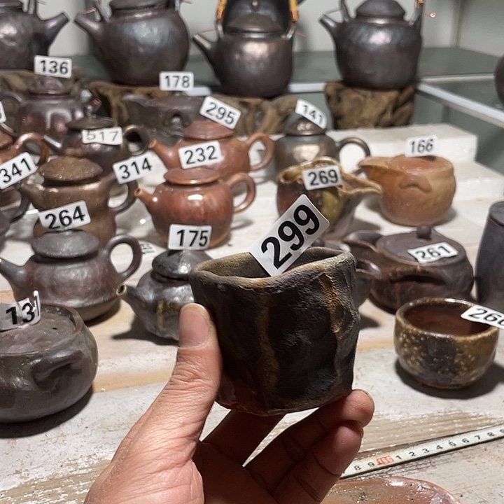 纯手工捏制柴烧茶具