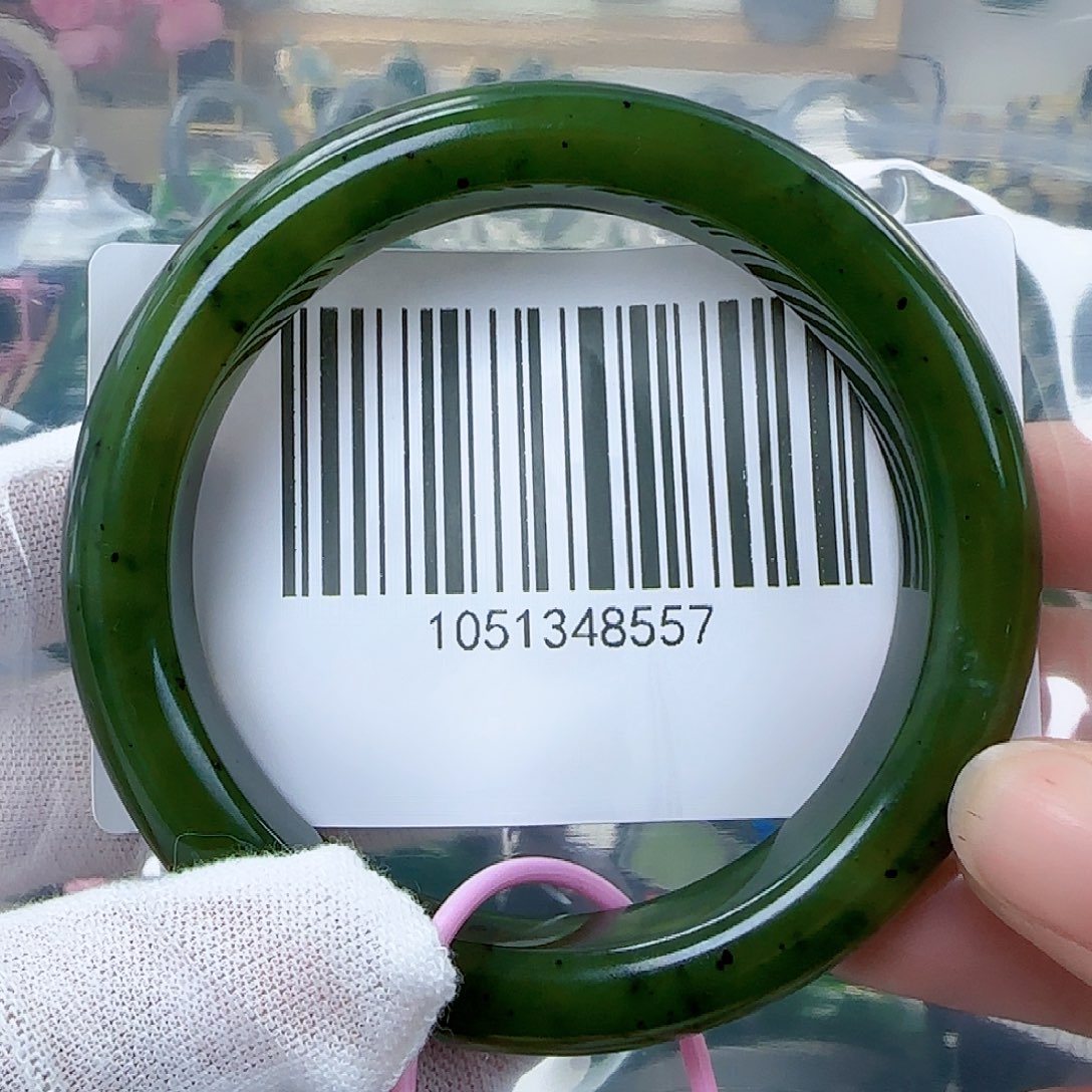 和田玉（碧玉）手镯未镶嵌微瑕58