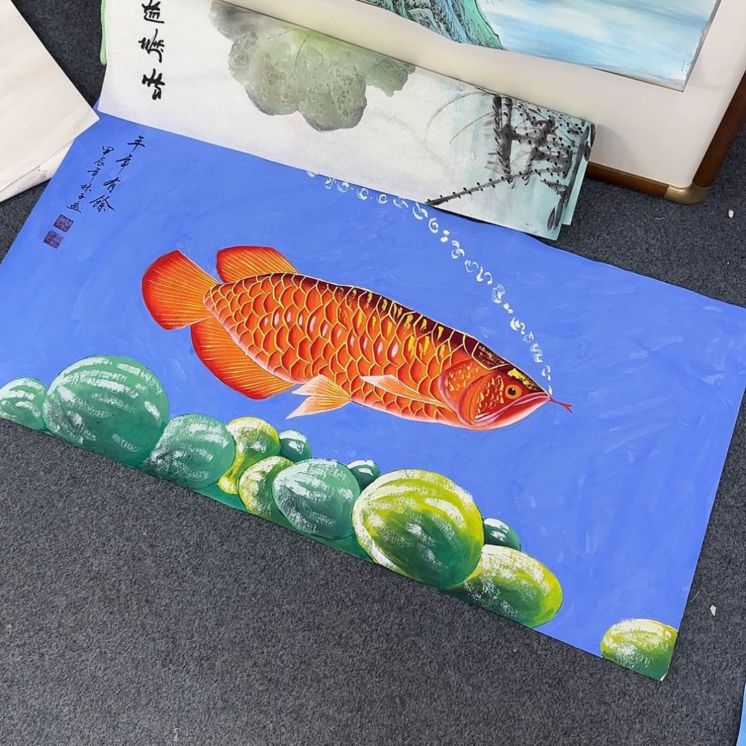 国画尺寸50X100手绘作品 