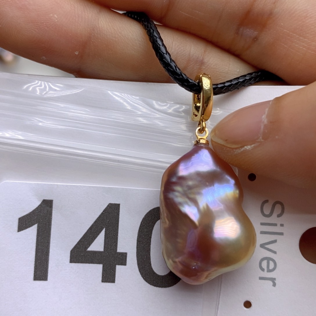 淡水珍珠银S925镶嵌颈饰140