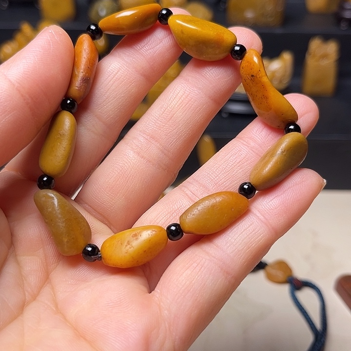 印石寿山石寿山田黄石原石手串