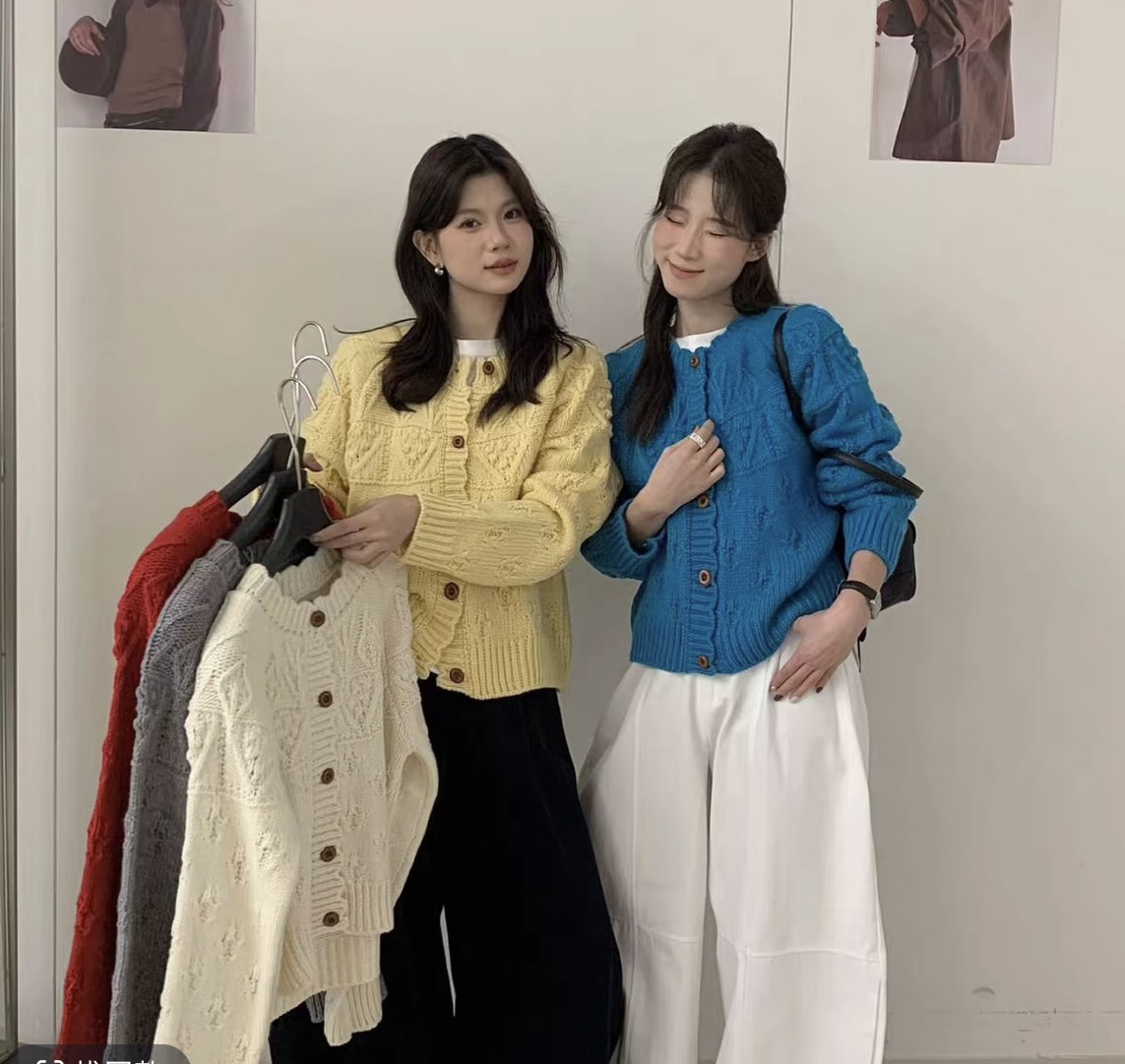 HUI 1号 001-100egg毛衣女款爆款秋冬新款洋气显瘦外套慵懒风