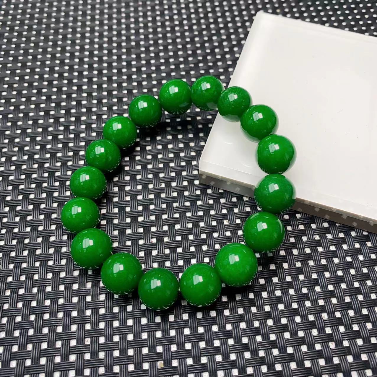 [石矿]A1179蜡绿色系手链12M