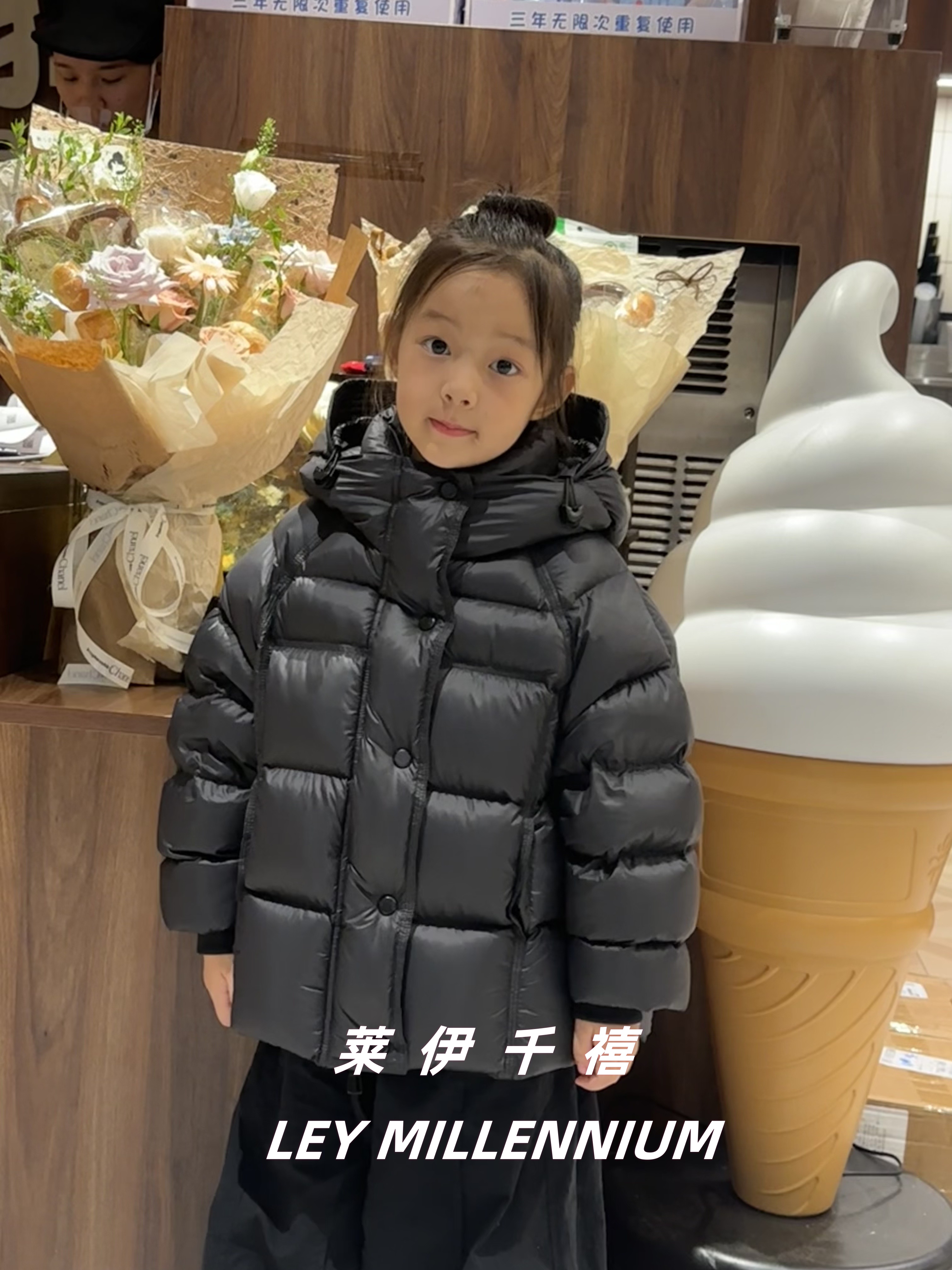 （咪哑）极寒超厚新款泡芙童装真90白鸭绒羽绒服加厚保暖面包服亲子