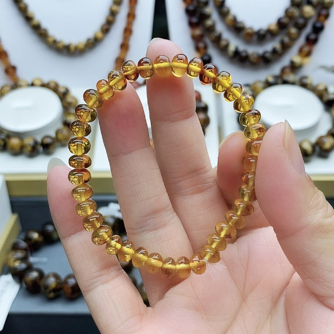 琥珀颈饰未镶嵌琥珀6单圈