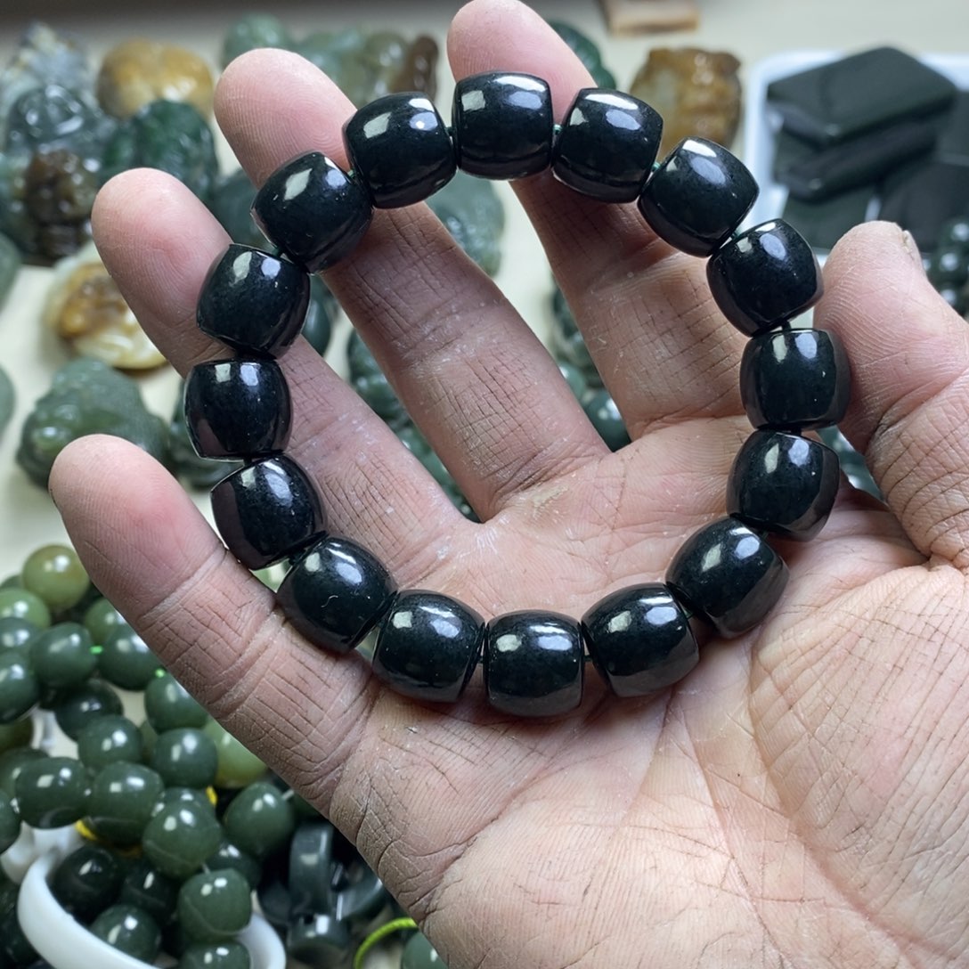 天***鳞和田玉未镶嵌手链和田玉卡14