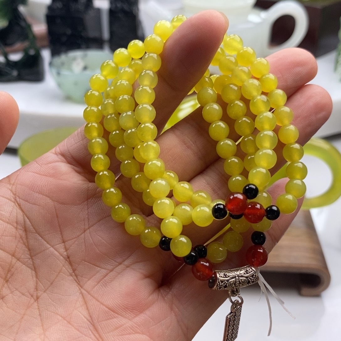 岫玉未镶嵌四大名玉手串108颗