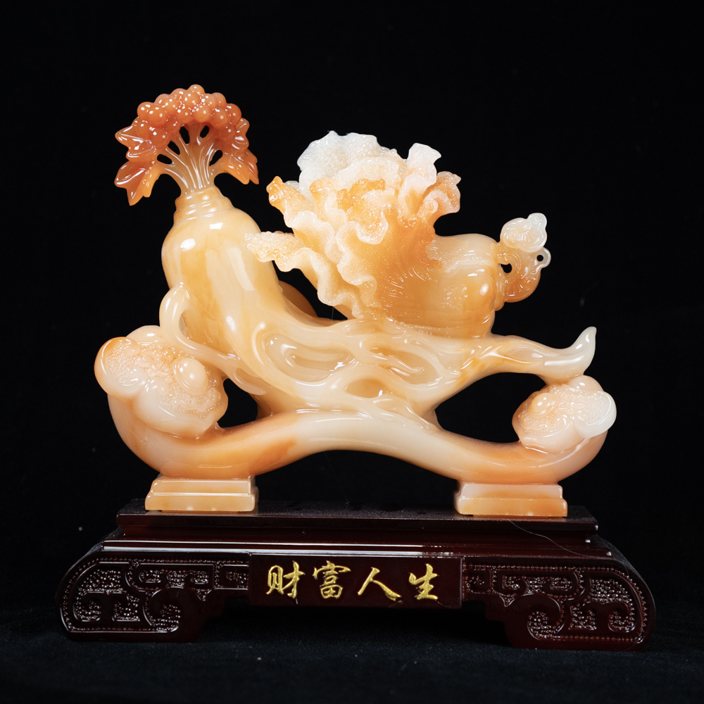 招财白菜人生如意开业客厅玄关电视柜乔迁新居高端装饰工艺品摆件